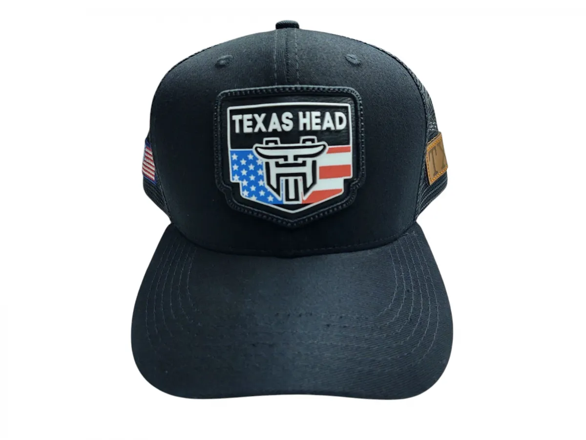 Ref: TH3313 - Boné Texas Head - Bandeira U.S.A - Cor Preto