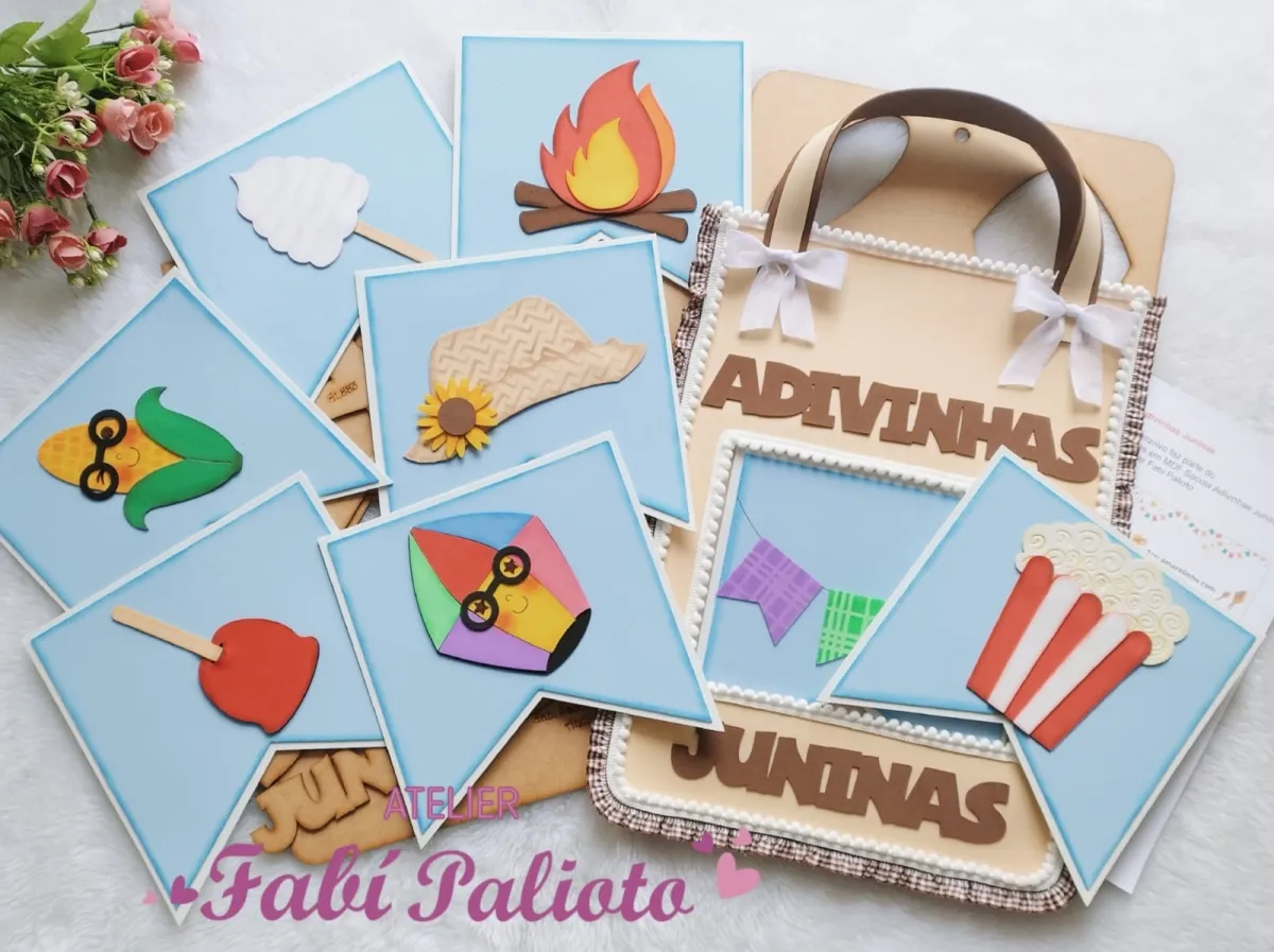 G1.883  Gabarito de Moldes  em MDF Sacola Adivinhas Juninas Imagem