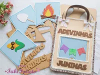 G1.883  Gabarito de Moldes  em MDF Sacola Adivinhas Juninas - Foto 3