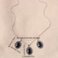 Conjunto Colar e Brincos com Obsidiana Negra - Foto 2