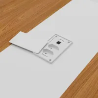 Mesa de Reunião Retangular 1800 Modular com Caixa de Tomadas Tamburato 37mm Y37 - Foto 4