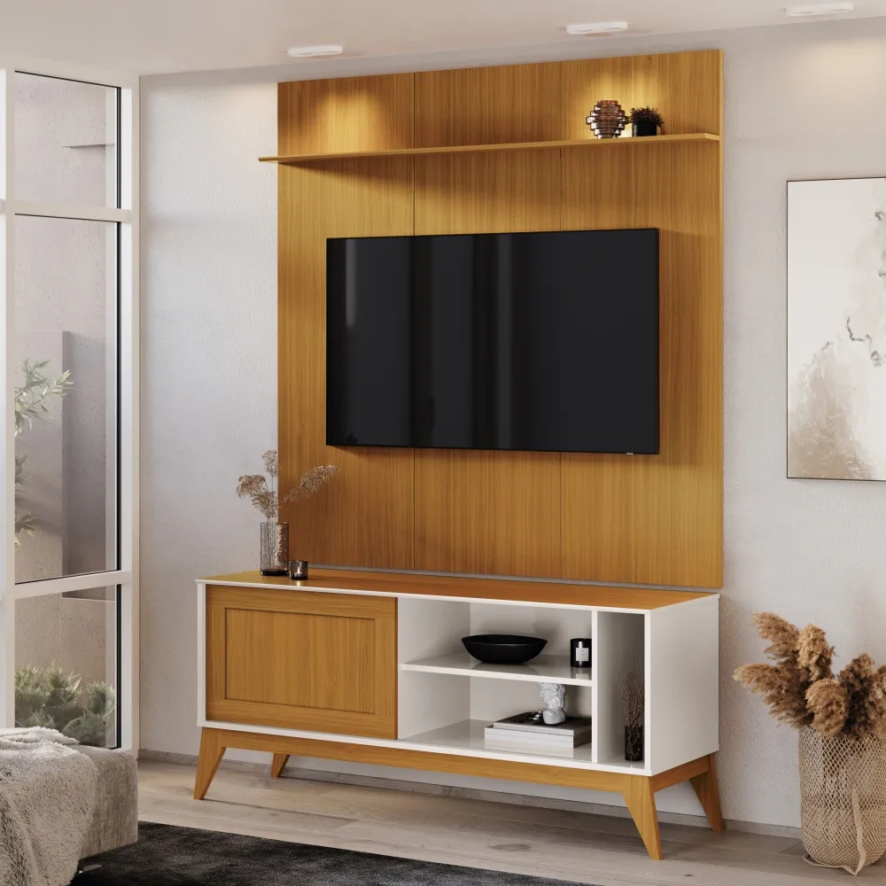 Painel Avant 1,40 + Rack Aruba TV 55 Largura 1,36 Imagem