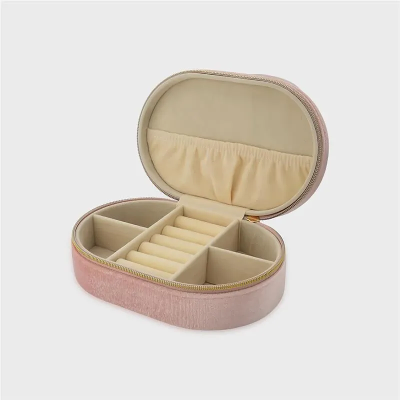 Porta Joias veludo oval rosa