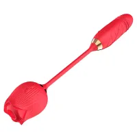 Vibrador Duplo Formato de Rosa e Penetrador com Movimentos de Vai e Vem – VIBRATOR FLOWER – RS-037 - Foto 3
