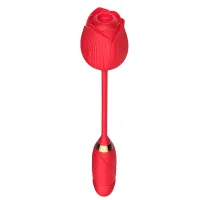 Vibrador Duplo Formato de Rosa e Penetrador com Movimentos de Vai e Vem – VIBRATOR FLOWER – RS-037 - Foto 6