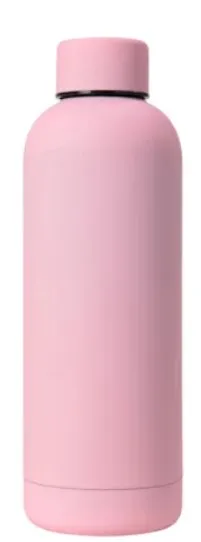 Garrafa Térmica Plana Rosa Fosca de 500ml Para Sublimação