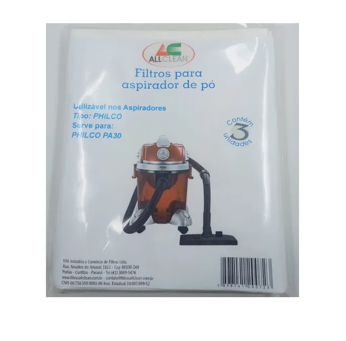 Saco Descartavel Aspirador Philco PA30 kit com 3 unidades