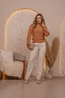 Blusa croped tricot com gola alta arans e bolinhas GM 819 Tam M - Foto 3