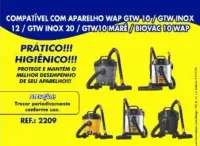 Saco Descartavel Aspirador WAP GTW 10/12 Gtw Inox 12/20 Gtw 10 Maré Biovac 10 Wap, Kit com 3 unidades - Foto 2