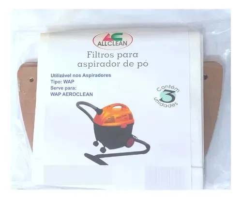 Saco Descartavel Aspirador Wap Aeroclean Kit com 3 Unidades