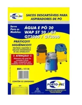 Saco Descartavel Electrolux A20 / Smart A20L / Prosdocimo / GT3000/ kit com 3 unidades