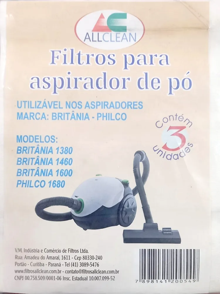 Saco descartavel Britânia 1380 ,1460,1600 e Philco 1680  c/ 3 unidades
