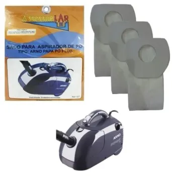 Saco Descartavel Arno Papa Pó Plus Kit com 3 Unidades