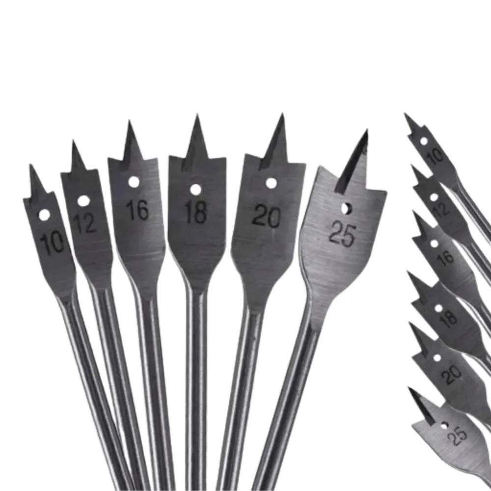 Jogo de Broca Chata para Madeira com 6 Kit Brocas Chata Madeia Marcenaria Móveis Imagem