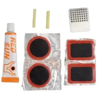 Kit 8 Pçs Reparo Concerto Pneu Bike Bicicleta Remendo Cola Conserto de Roda Camara inflar Cola Borracha Lixa Cola - Foto 2