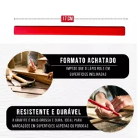 Kit 6 Lápis Carpinteiro Profissional Marceneiro Pedreiro - Foto 5