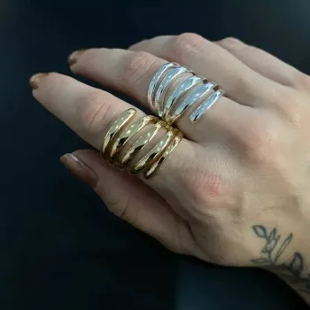 Anel Semijoia Banhado Vintage Com Opção de Escolha - Foto 2