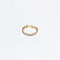 Argola Slim em Titânio PVD DOURADO CRAVEJADA ZIRCONIA Clicker 1.0mm  TIT21 - Foto 4