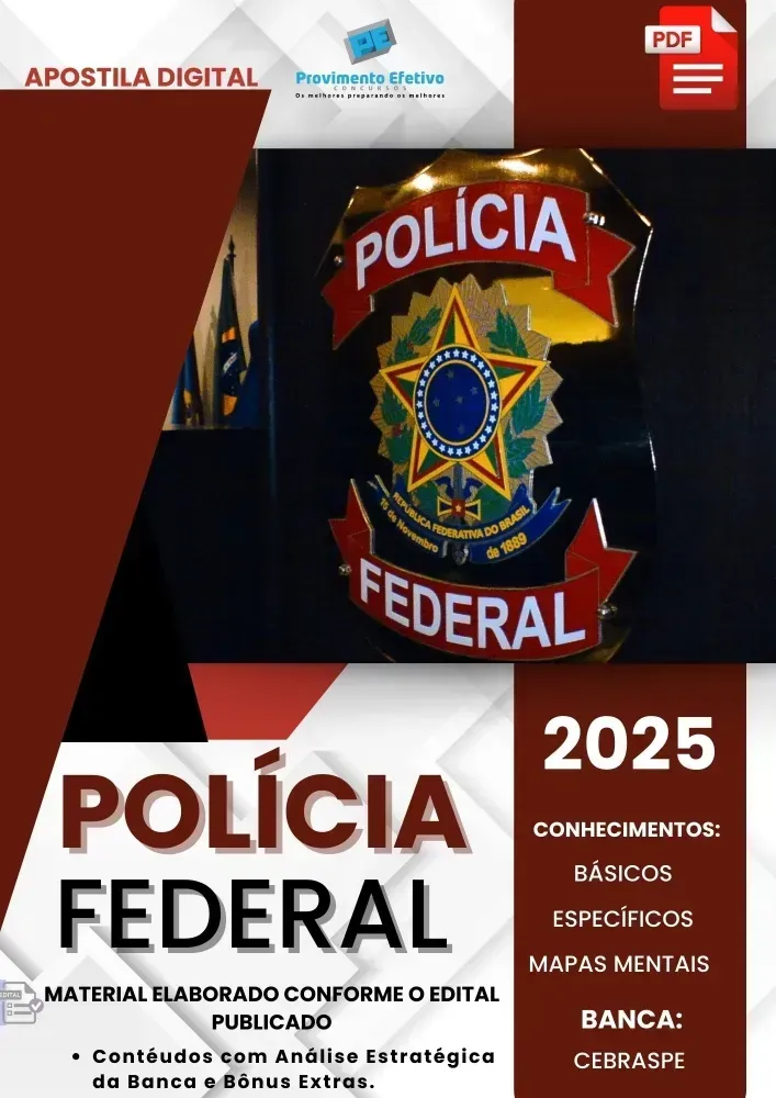 Apostila Polícia Federal 2025 Área 3 Informática Forense - Perito Criminal Imagem