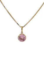 MJA-1296-45-P8362D-6MM - Cordão Malha Veneziana Com Pingente Ponto de Luz, Em Ouro 18K