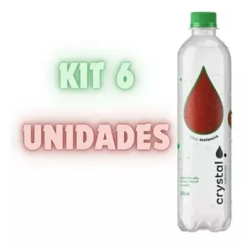 KIT Com 6 Água Saborizada Com Gás Crystal Sabores Garrafa 510ml - Melancia/Morango/Limão/Tangerina - Foto 2