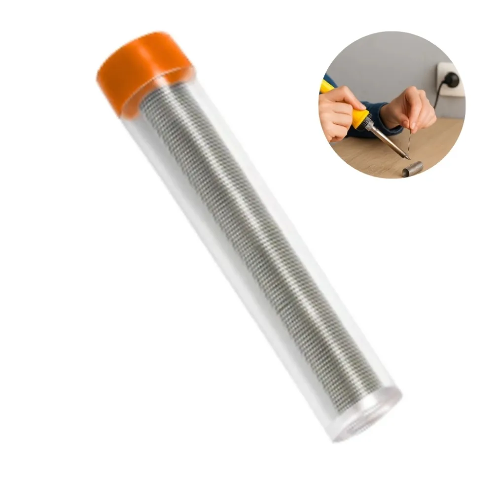 01 Tubo Solda Estanho 12g 0,5mm Diâmetro Tubete Imagem