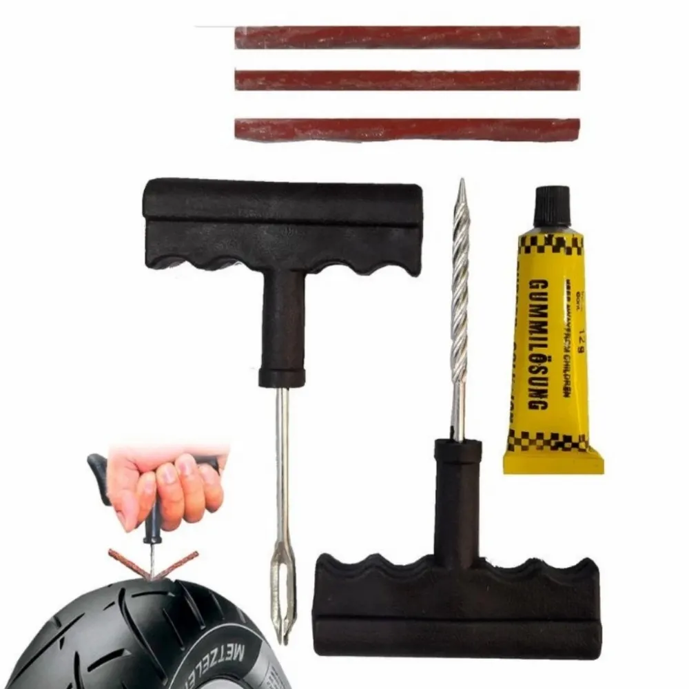 Kit Reparo de Pneu Sem Câmara - Remendo - macarrão