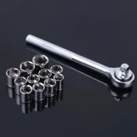 Jogo De Soquete 40 Peças Chave Catraca Reversível Resistente à Pressão Resistente à Abrasão - Foto 6