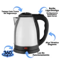 Jarra eletrica 127V-220v inox chaleira eletrica alta tecnogia - Foto 7
