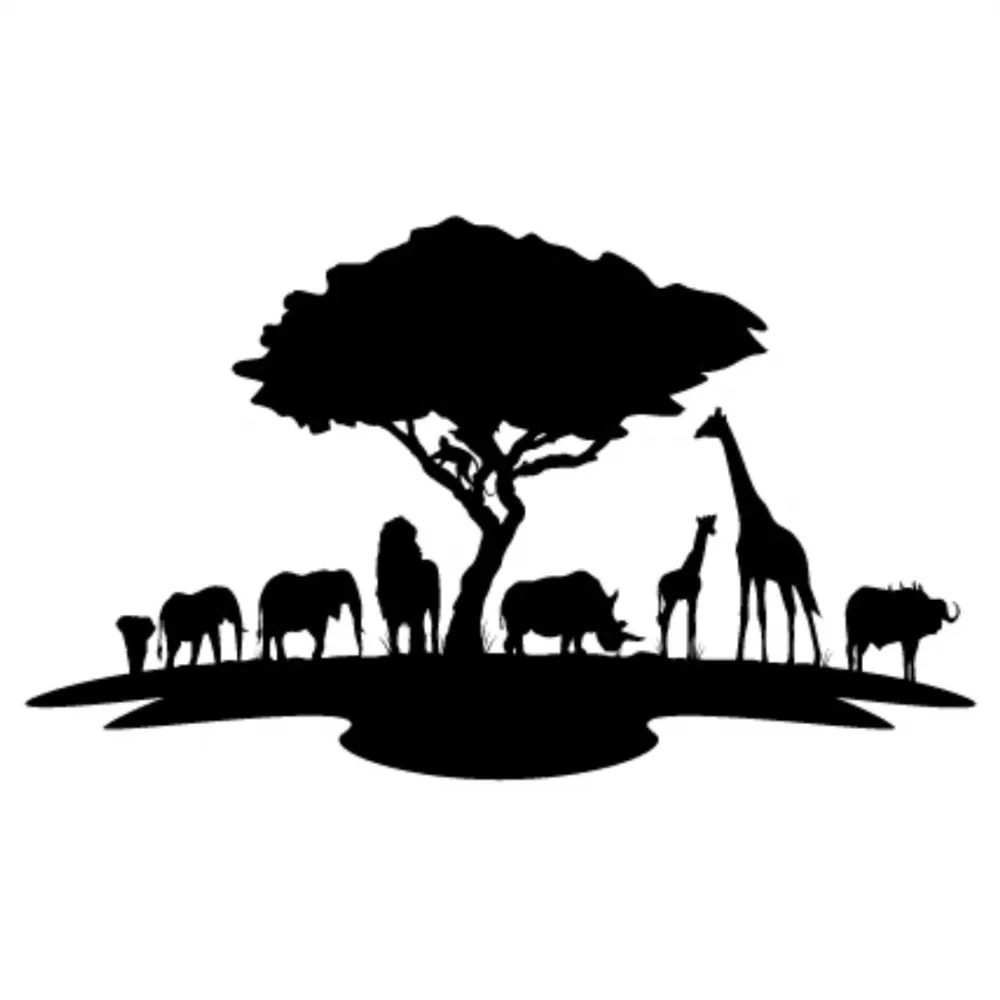 Sombras Animais da África para Decoração de Parede