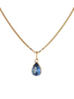 MJA-9644-ALT-9MM-C45 - Cordão Malha Veneziana, Com Pingente Gota, Em Ouro 18K