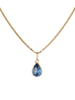 MJA-9644-ALT-9MM-C45 - Cordão Malha Veneziana, Com Pingente Gota, Em Ouro 18K