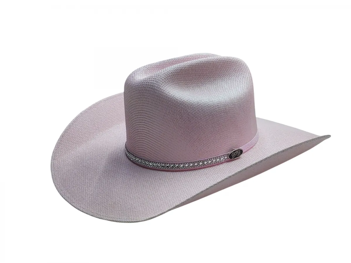 Ref: 15000 - Chapéu Country Dallas Lona Com Strass - Cor Rosa Bebê