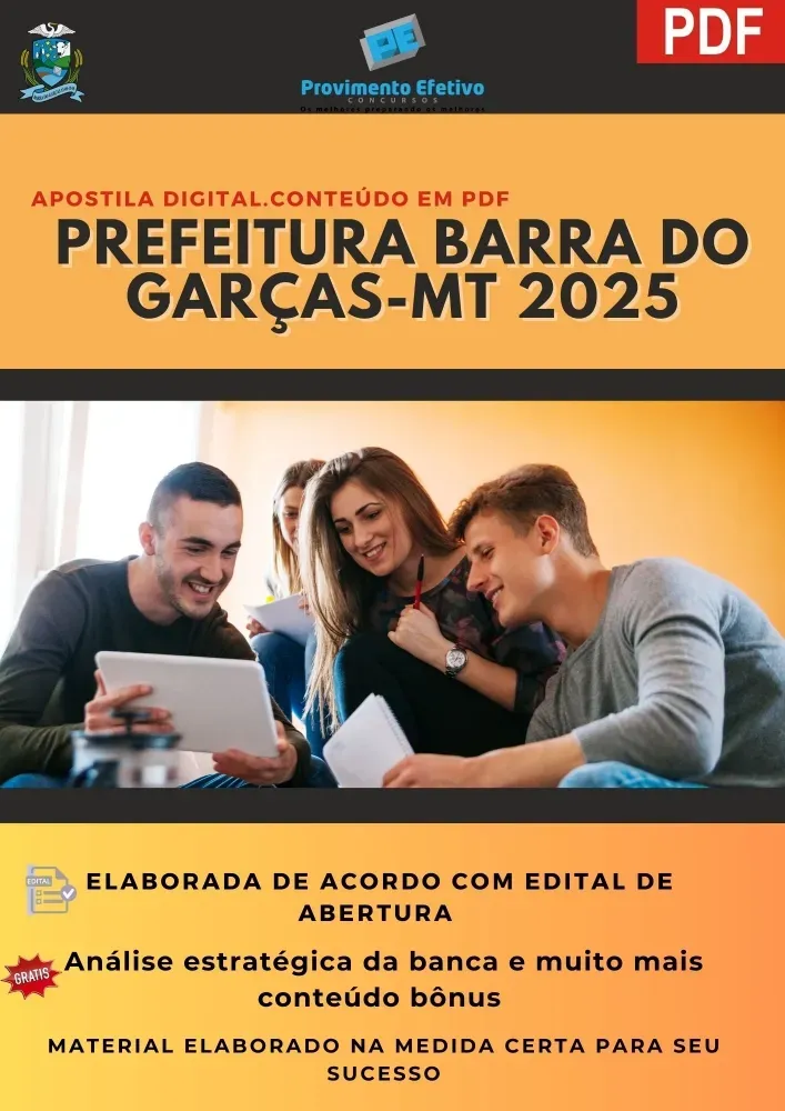 Apostila Prefeitura Barra do Garças MT Contador 2025