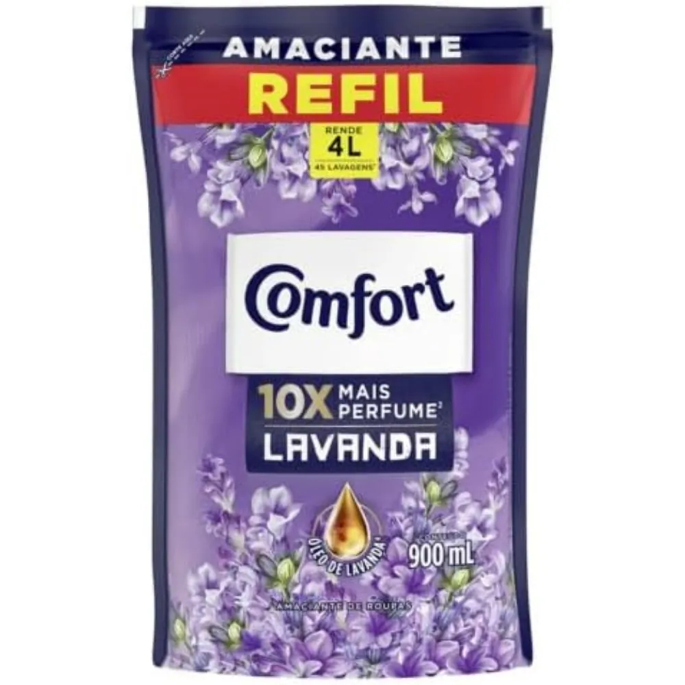 Amaciante de Roupas Comfort Concentrado Lavanda Refil 900ml