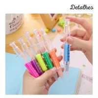 CANETA PERSONALIZADA FORMATO SERINGA COM MARCA TEXTO - Foto 5