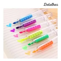 CANETA PERSONALIZADA FORMATO SERINGA COM MARCA TEXTO - Foto 3