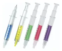 CANETA PERSONALIZADA FORMATO SERINGA COM MARCA TEXTO - Foto 2