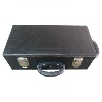 ESTOJO CASE PARA CLARINETE COM FUNDO FALSO PRETO COSTURADO