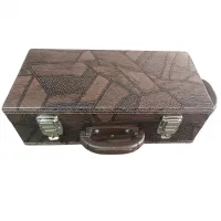 ESTOJO CASE PARA CLARINETE COM FUNDO FALSO MARROM COSTURADO