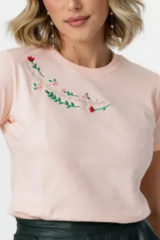 T-Shirt Jesus Fez De Mim o Seu Jardim Bordado Gola - Foto 2