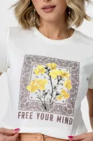 T-Shirt Free Your Mind Quadro Flores  - Foto 2