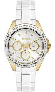 RELÓGIO ORIENT CERAMIC FEMININO ANALÓGICO FTSKM005 DOURADO