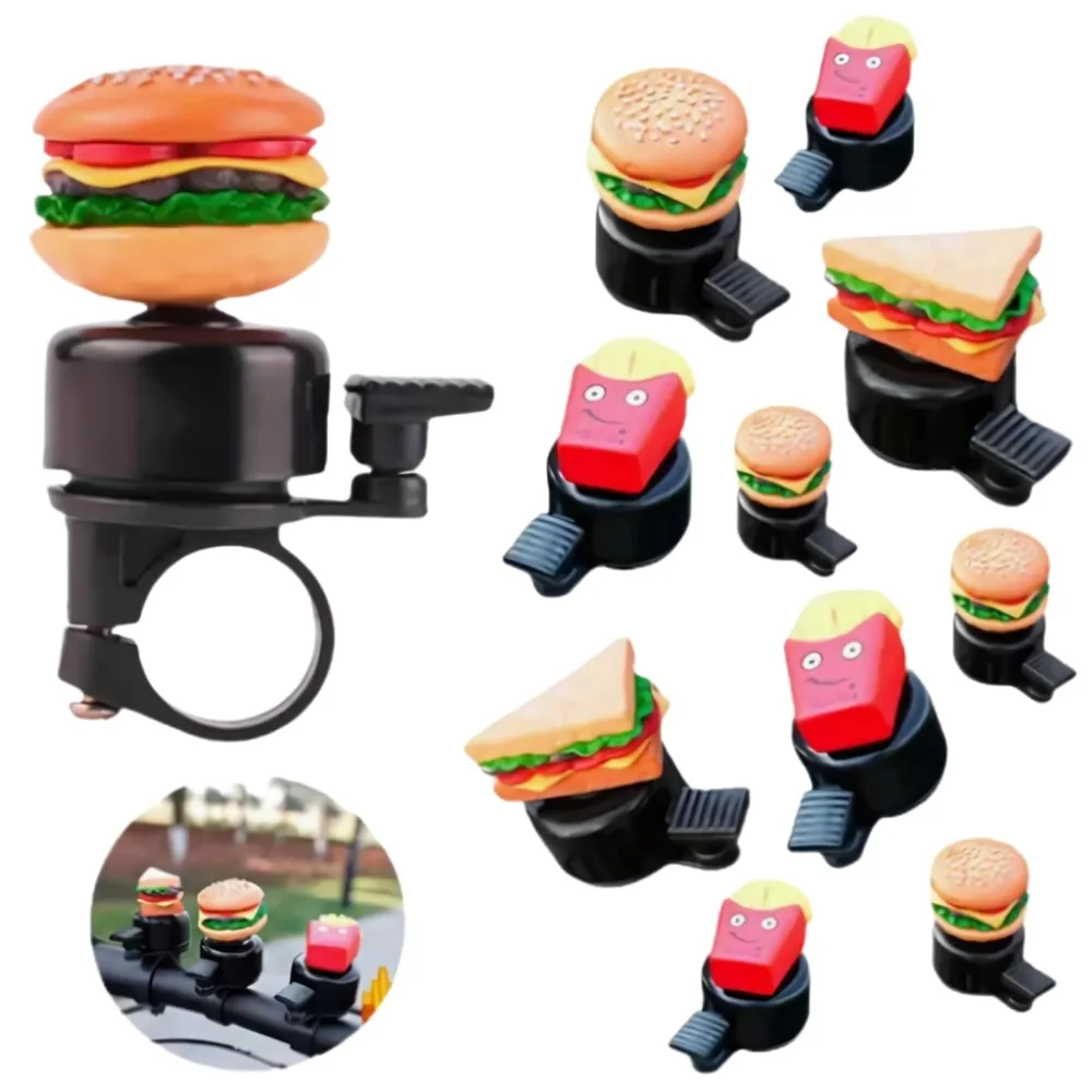 Buzina de Bicicleta Sanduíche Hamburguer Batatas Fritas Acessórios de Chamada Adoráveis ??Scooter Segurança Imagem