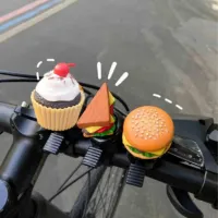 Buzina de Bicicleta Sanduíche Hamburguer Batatas Fritas Acessórios de Chamada Adoráveis ??Scooter Segurança - Foto 2