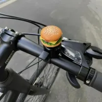 Buzina de Bicicleta Sanduíche Hamburguer Batatas Fritas Acessórios de Chamada Adoráveis ??Scooter Segurança - Foto 4