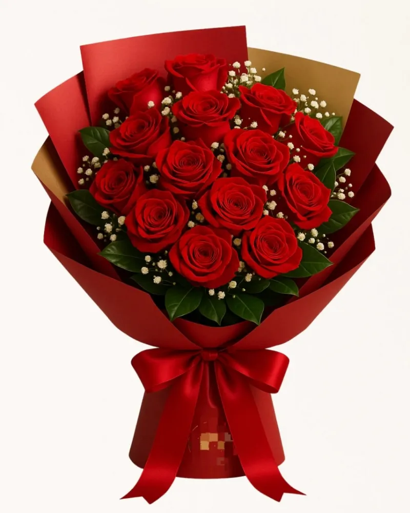 Bouquet Amor Supremo 15 rosas Colombianas Imagem