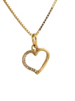 MJA-P15242PB-C17117-45 - Cordão Malha Veneziana, Com Pingente Coração Em Ouro 18K - Foto 3