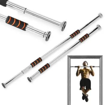 Barra Fixa Porta Exercício Crossfit Treino Musculação Barra Ajustável Porta 62cm 92cm GT369 - Foto 2