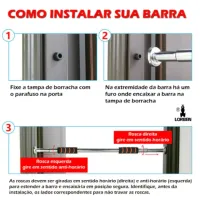 Barra Fixa Porta Exercício Crossfit Treino Musculação Barra Ajustável Porta 62cm 92cm GT369 - Foto 6